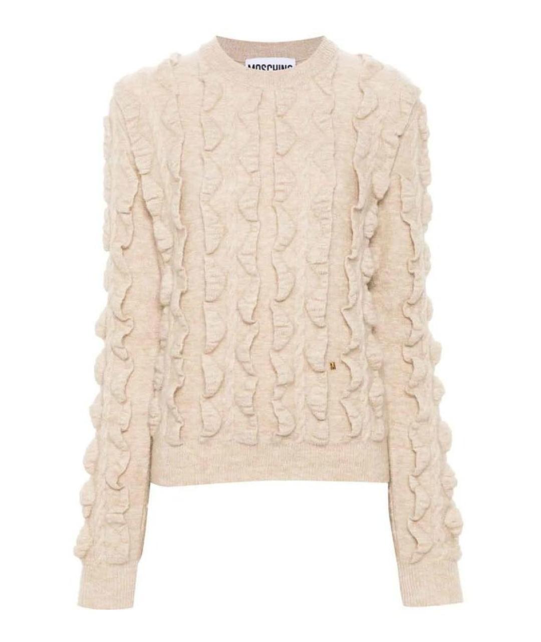 MOSCHINO Бежевый шерстяной джемпер / свитер, фото 1