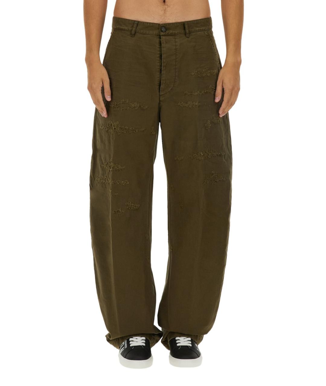 DSQUARED2 Хаки хлопковые повседневные брюки, фото 2