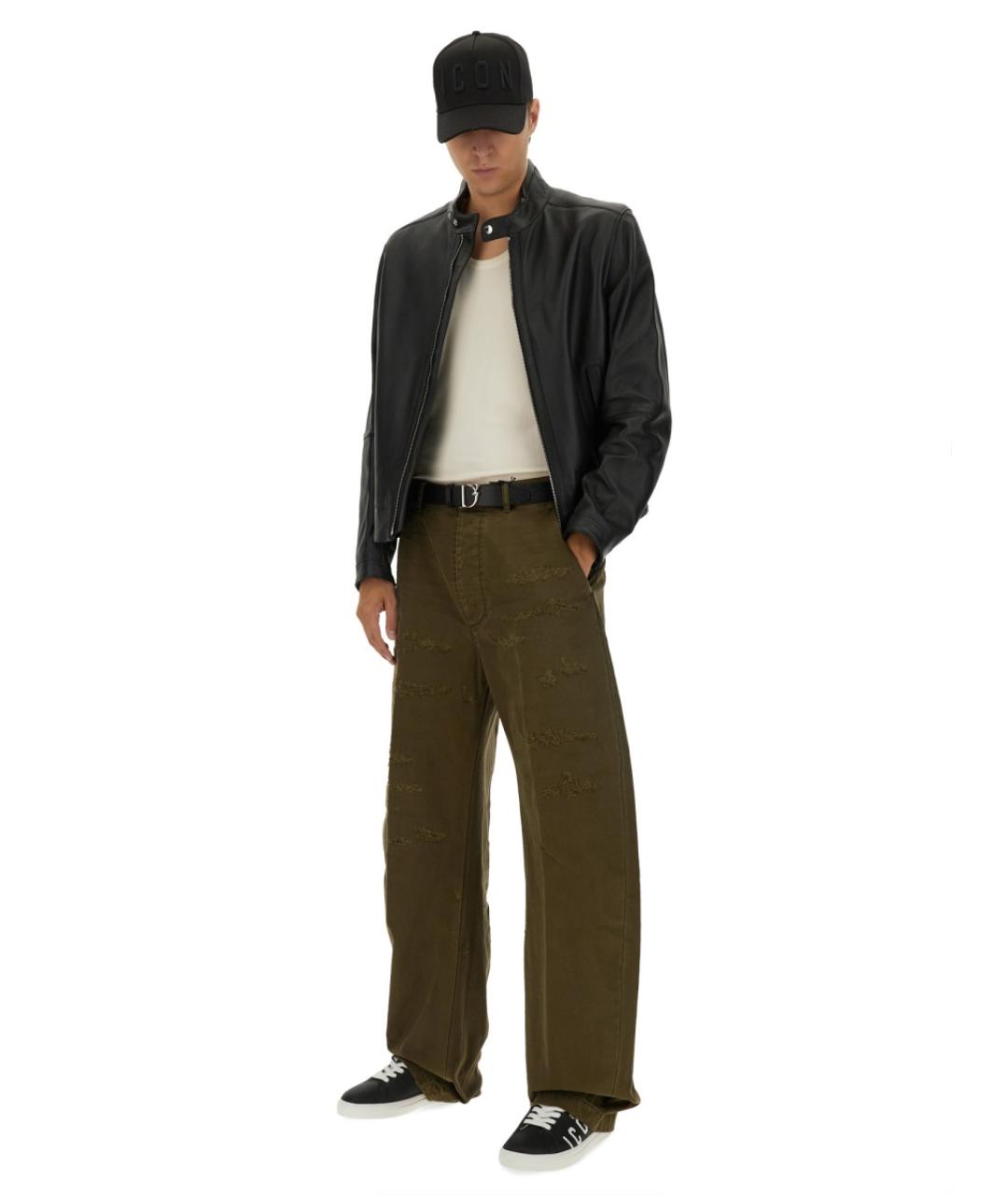 DSQUARED2 Хаки хлопковые повседневные брюки, фото 3