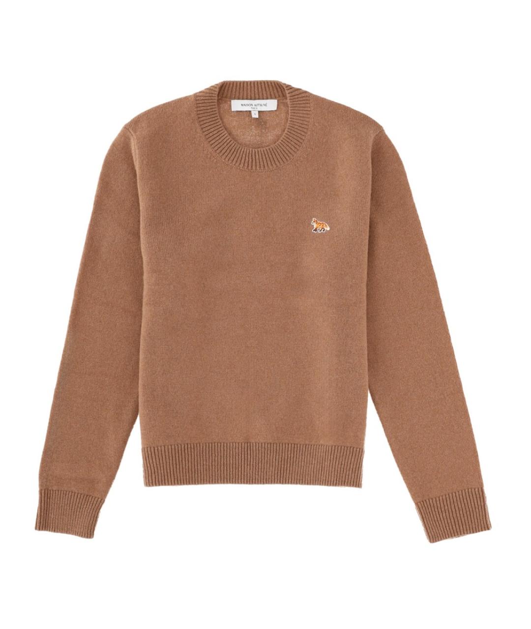 MAISON KITSUNE Коричневый шерстяной джемпер / свитер, фото 1