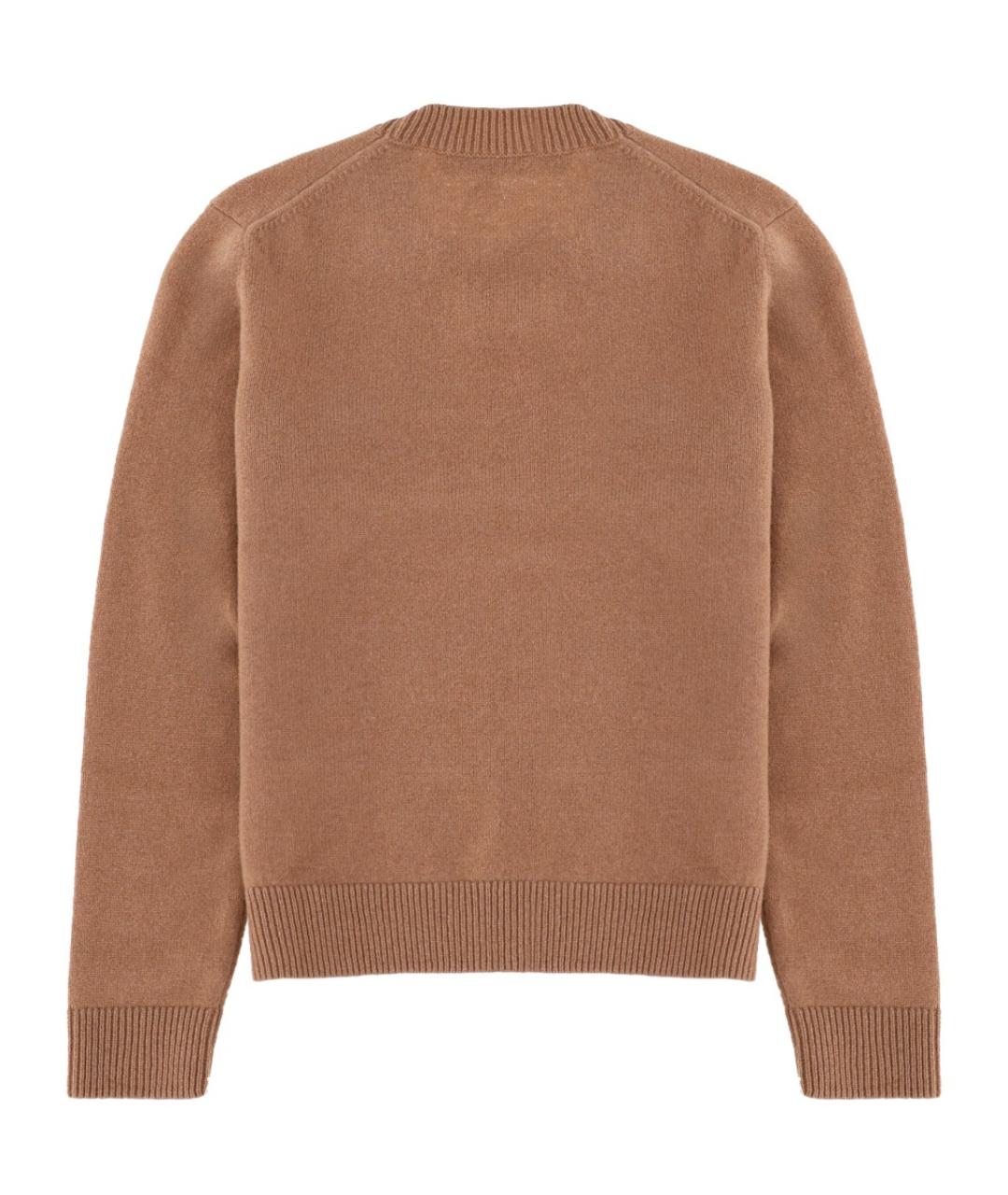 MAISON KITSUNE Коричневый шерстяной джемпер / свитер, фото 2