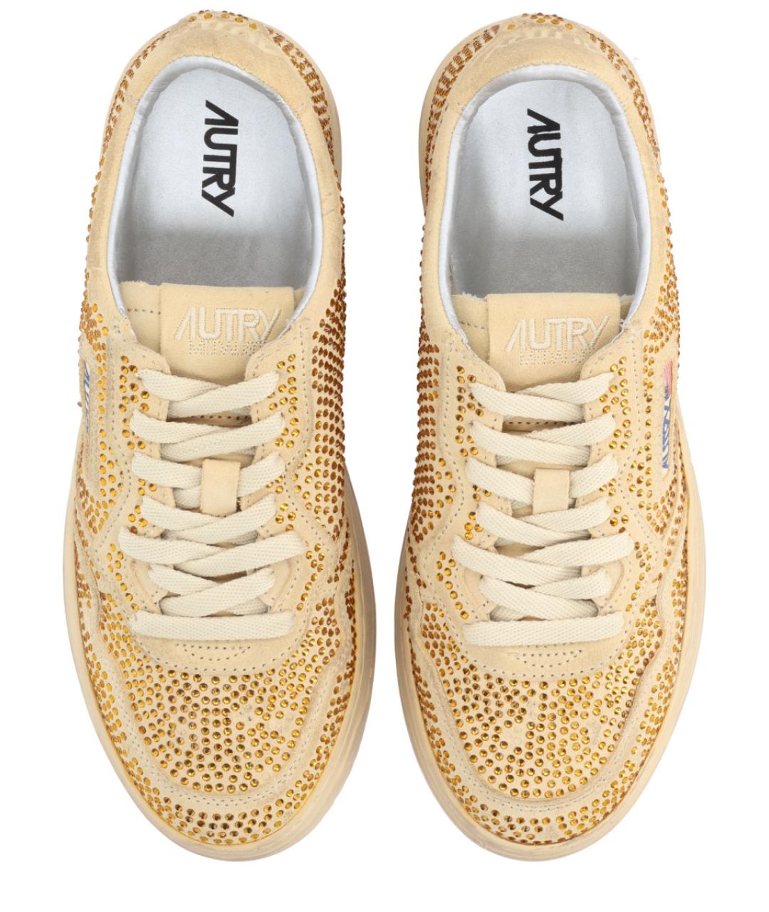 AUTRY Бежевые кожаные кроссовки, фото 5