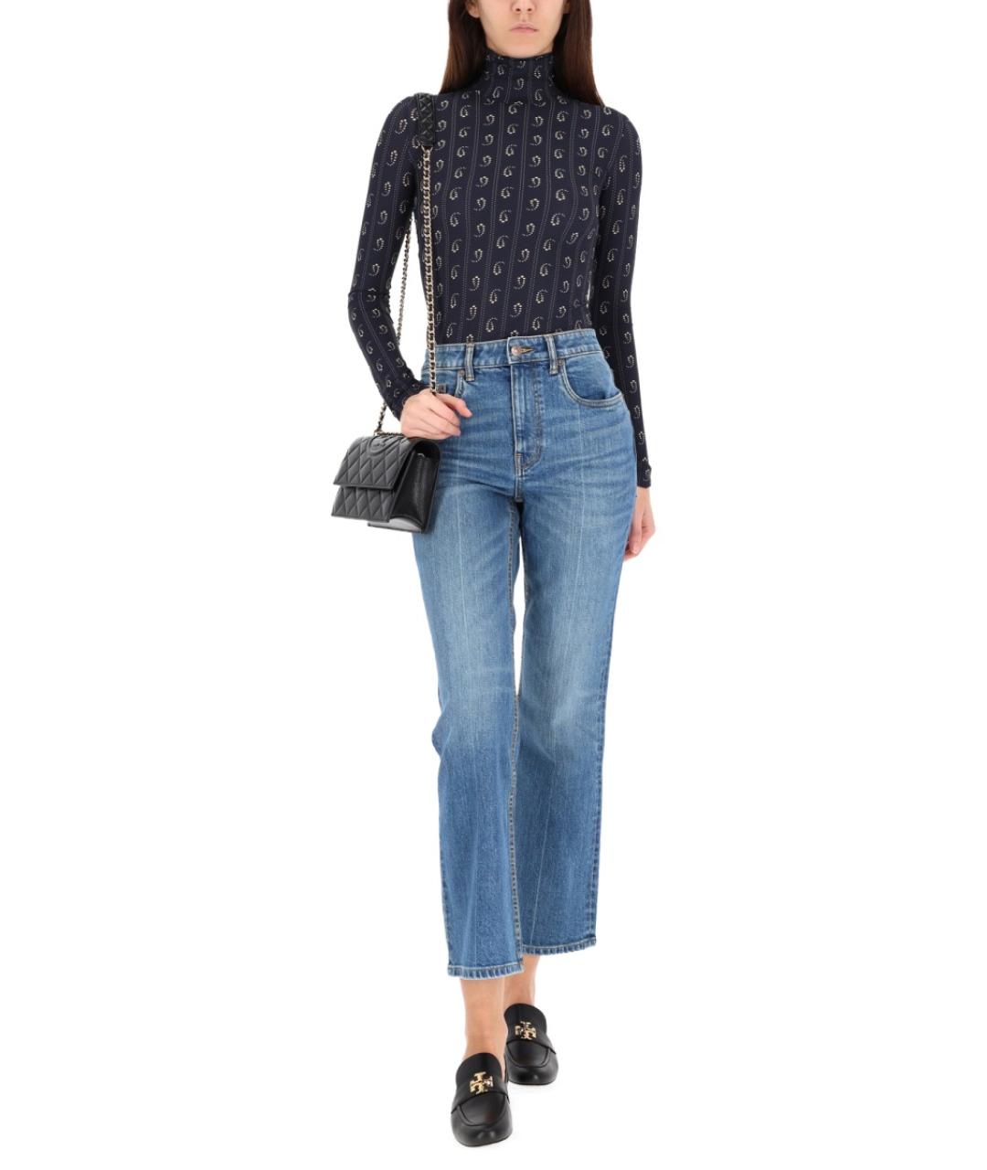 TORY BURCH Синие хлопковые джинсы слим, фото 2