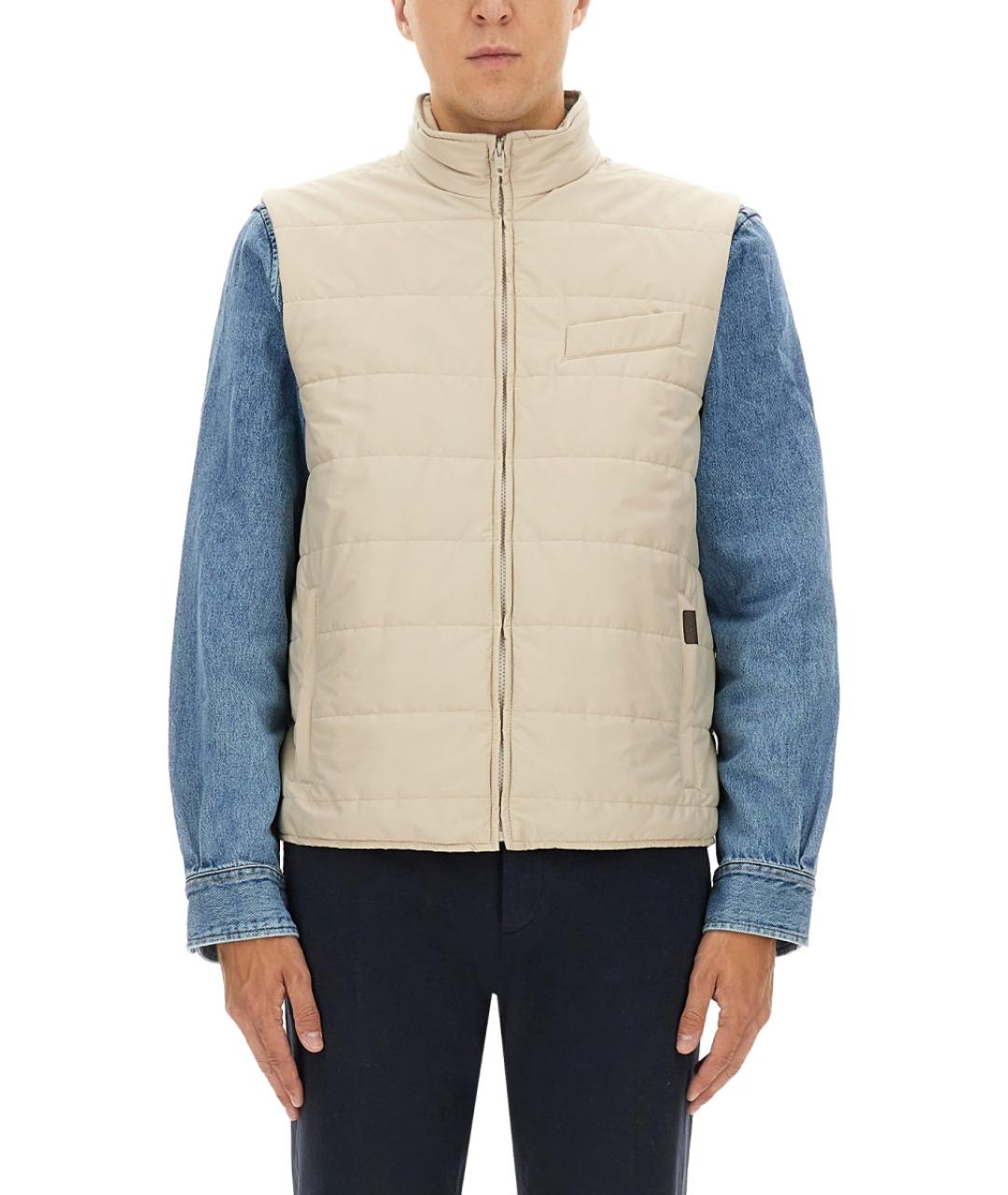 FAY Бежевый полиэстеровый жилет, фото 5