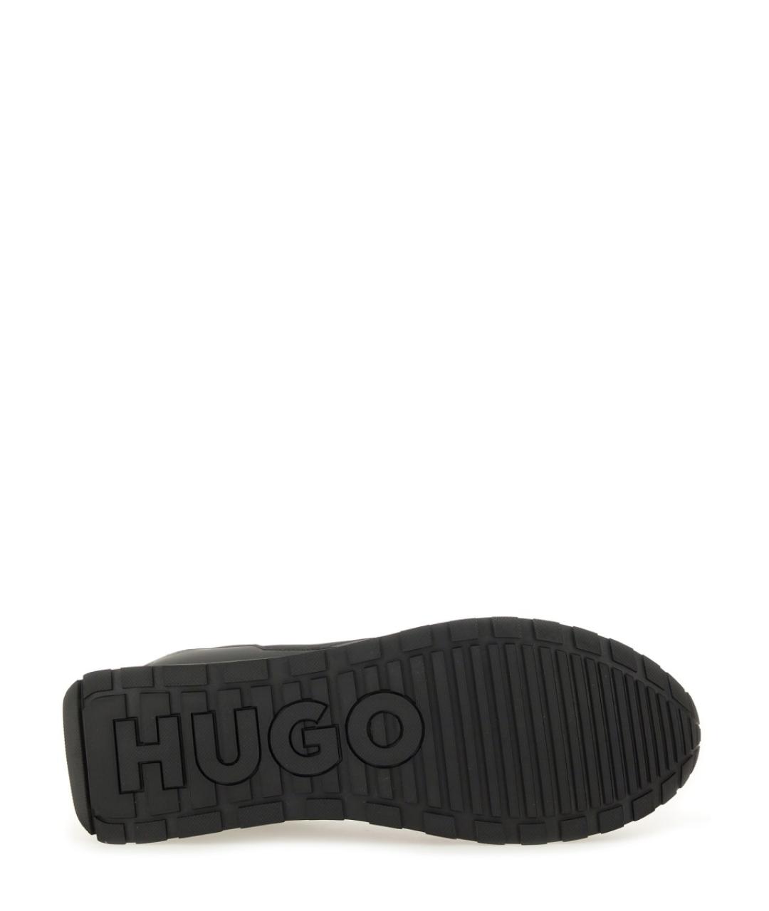 HUGO Черные синтетические низкие кроссовки / кеды, фото 5