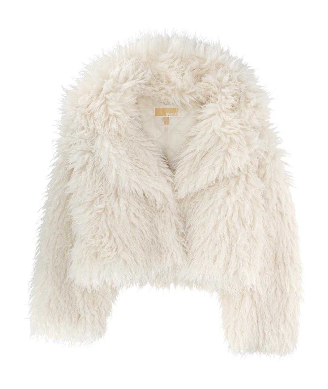 MICHAEL KORS Белая полиэстеровая шуба, фото 1