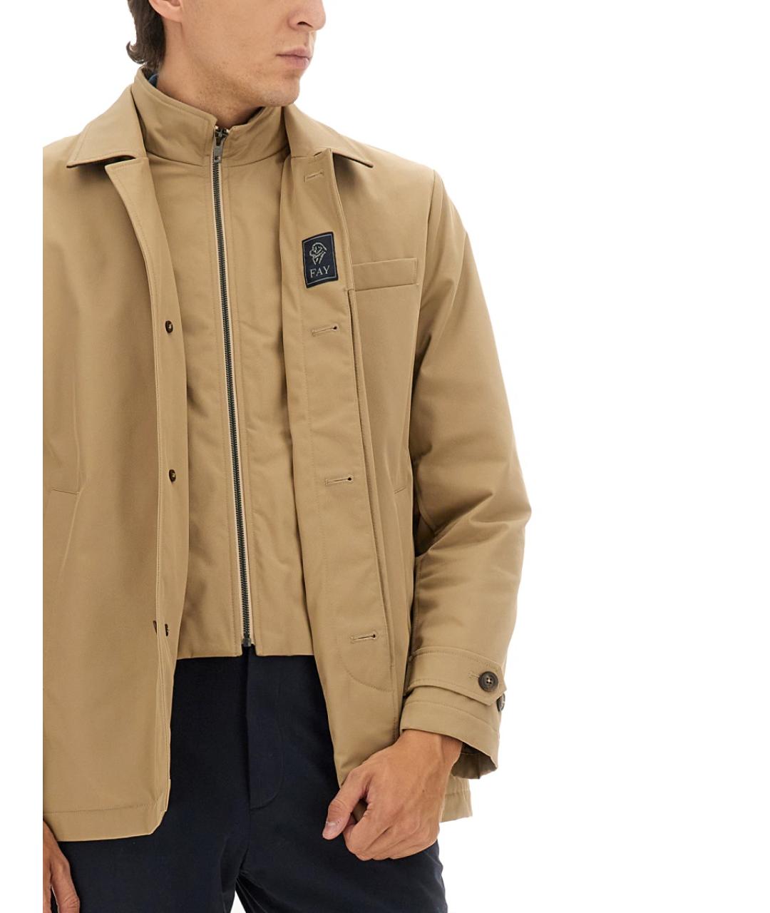 FAY Бежевая полиэстеровая куртка, фото 5