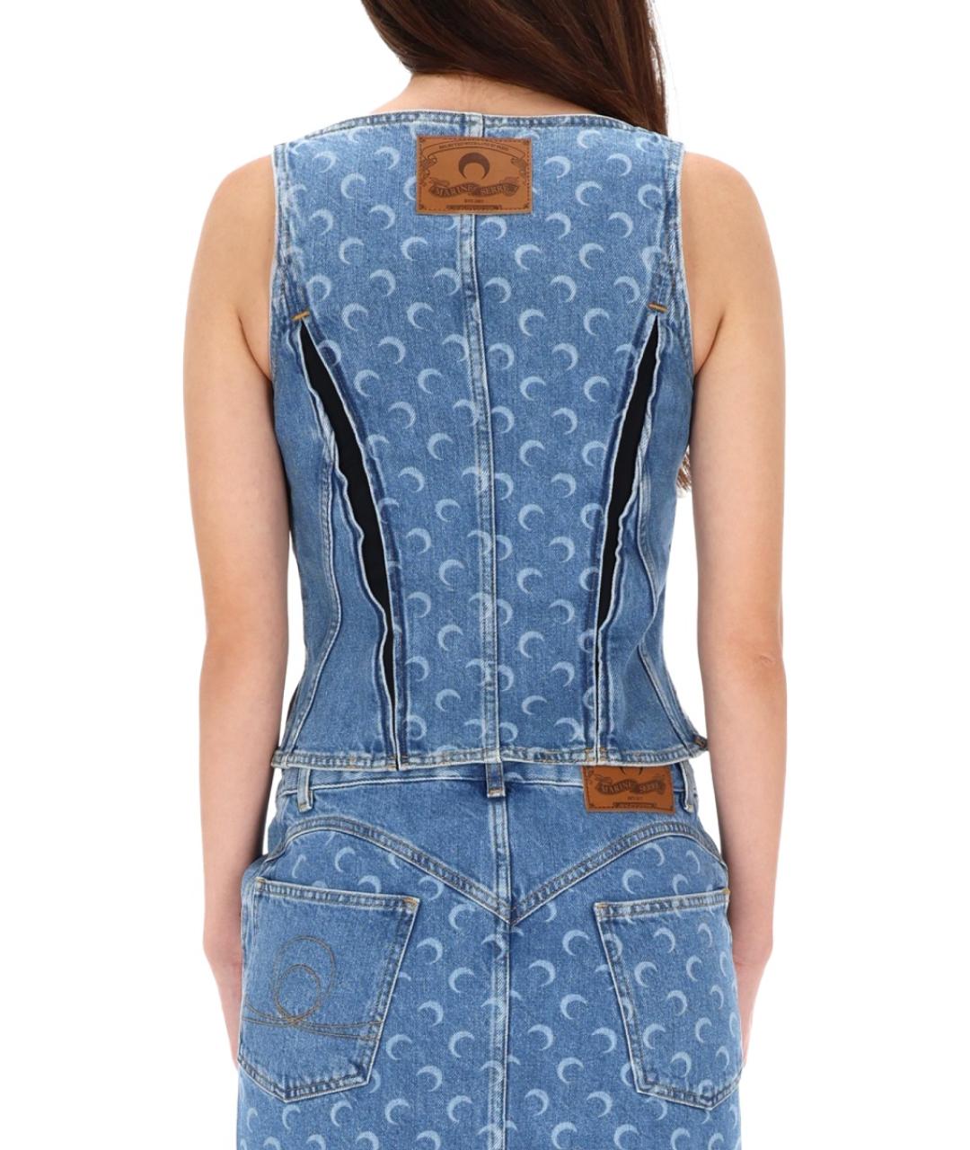 MARINE SERRE Синяя хлопковая майка, фото 3