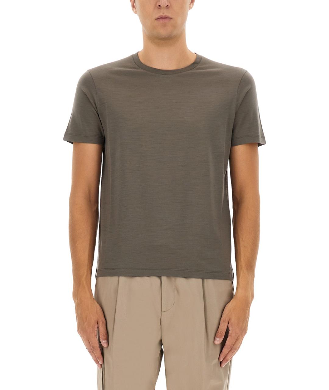 HERNO Серая хлопко-шерстяная футболка, фото 5