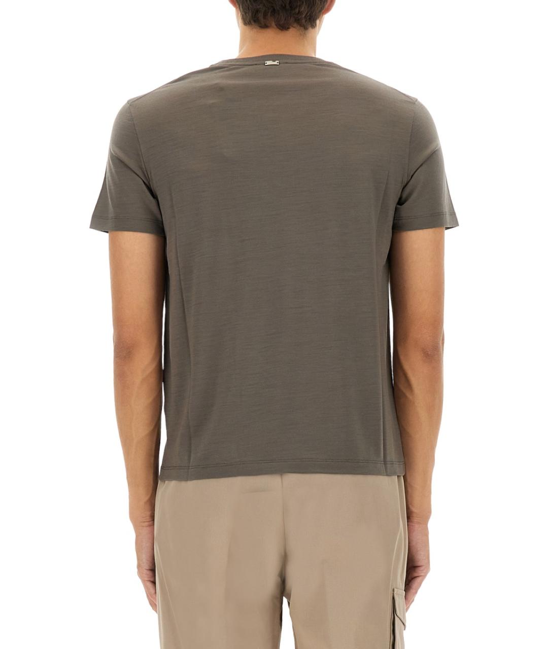HERNO Серая хлопко-шерстяная футболка, фото 3