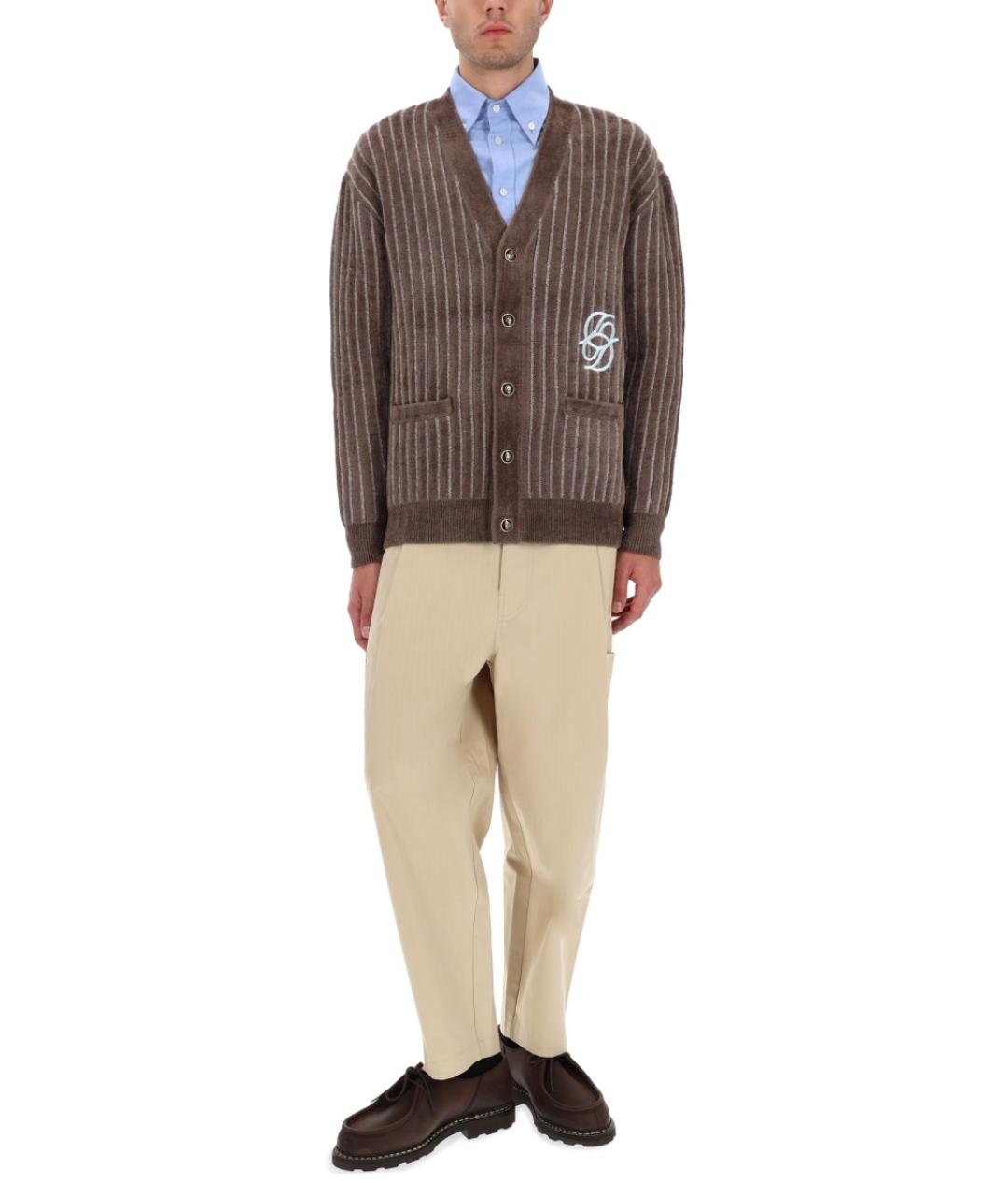 Drole de Monsieur Коричневый вискозный кардиган, фото 2