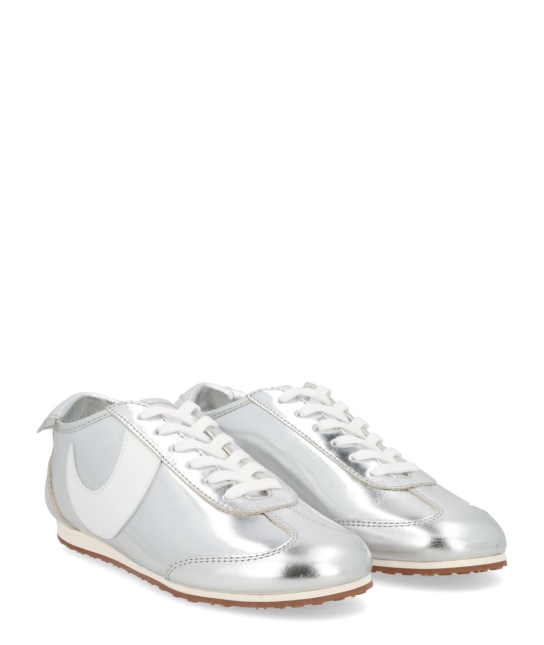 MARINE SERRE Серебряные кожаные кроссовки, фото 3