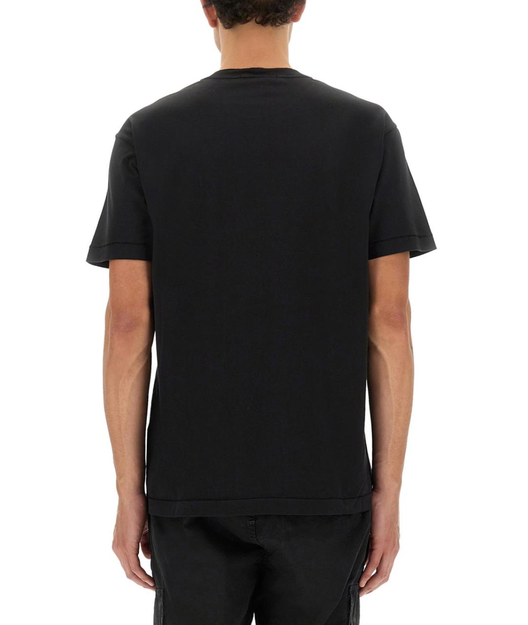 STONE ISLAND Черная хлопковая футболка, фото 3
