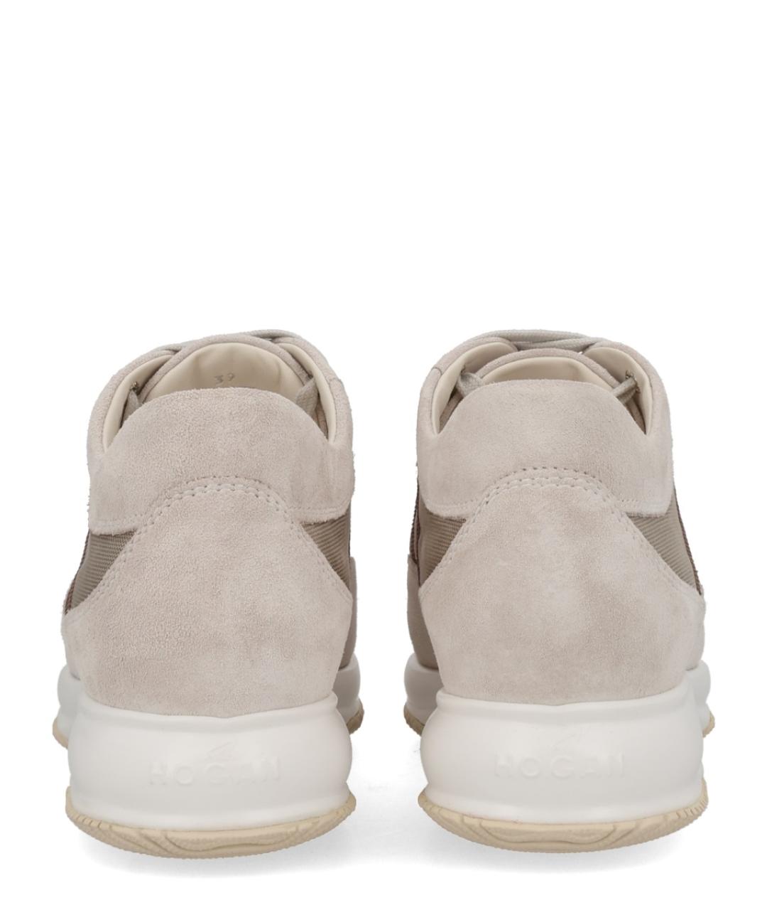 HOGAN Серые кожаные кроссовки, фото 4