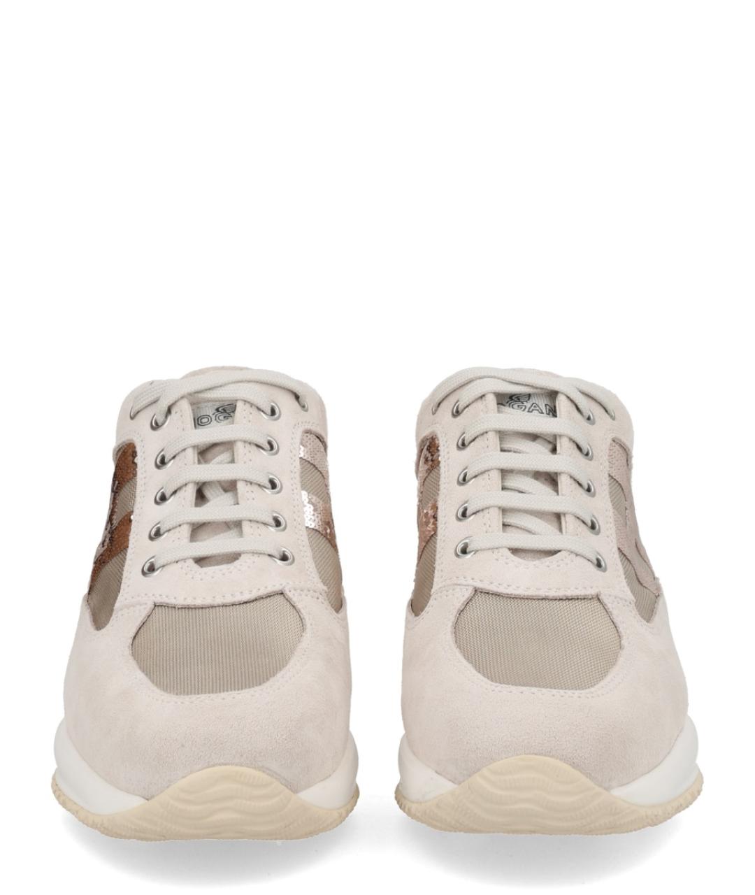 HOGAN Серые кожаные кроссовки, фото 3