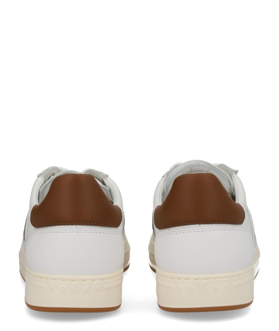 HOGAN Белые кожаные низкие кроссовки / кеды, фото 4