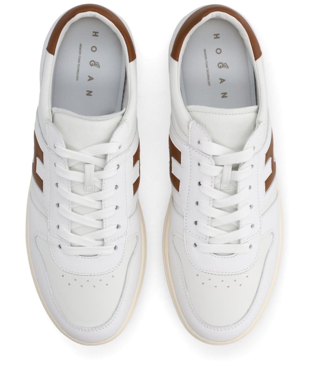 HOGAN Белые кожаные низкие кроссовки / кеды, фото 5