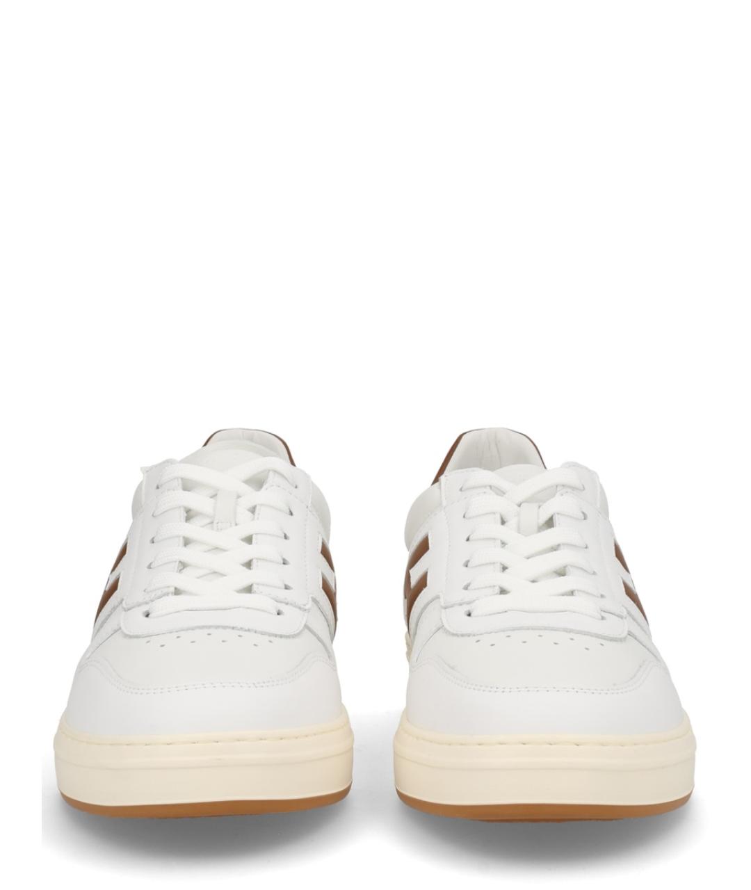 HOGAN Белые кожаные низкие кроссовки / кеды, фото 3