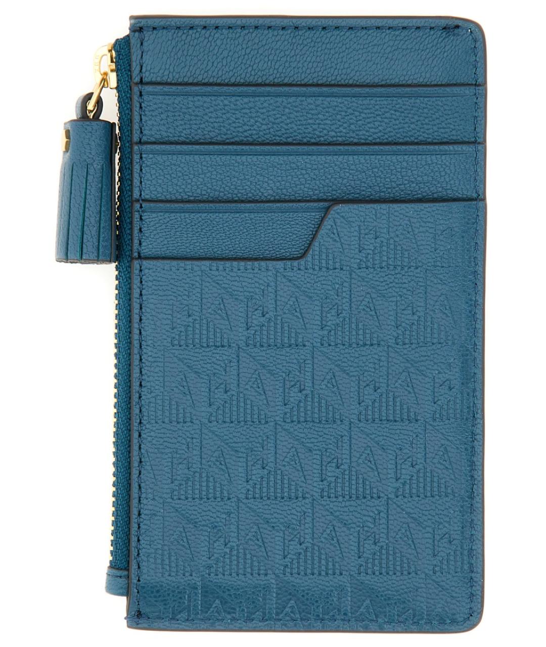 ANYA HINDMARCH Синий кожаный кошелек, фото 2