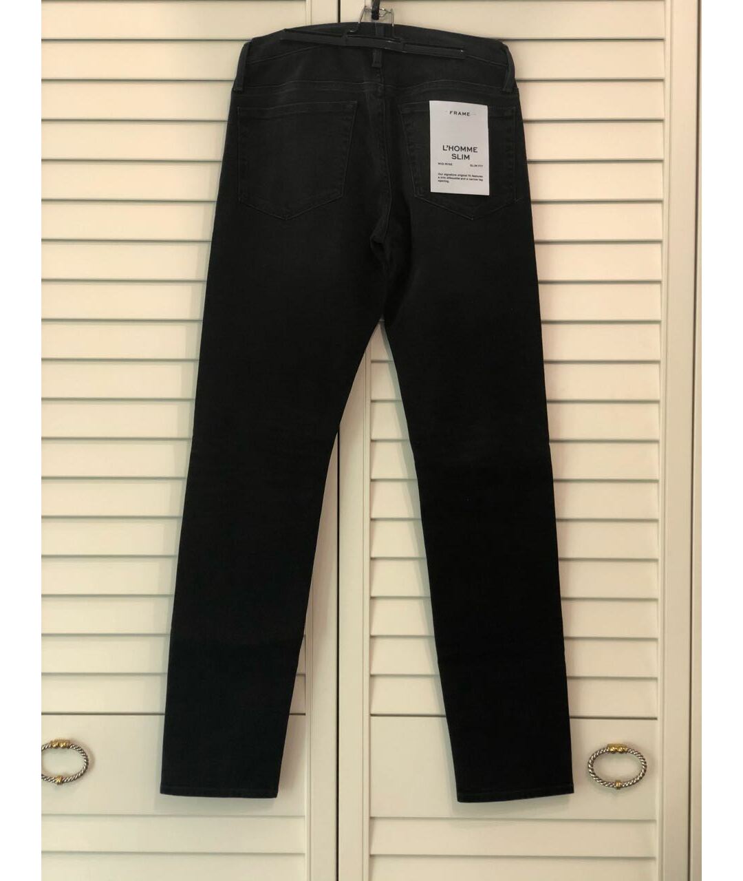 FRAME Антрацитовые хлопко-эластановые джинсы скинни, фото 2