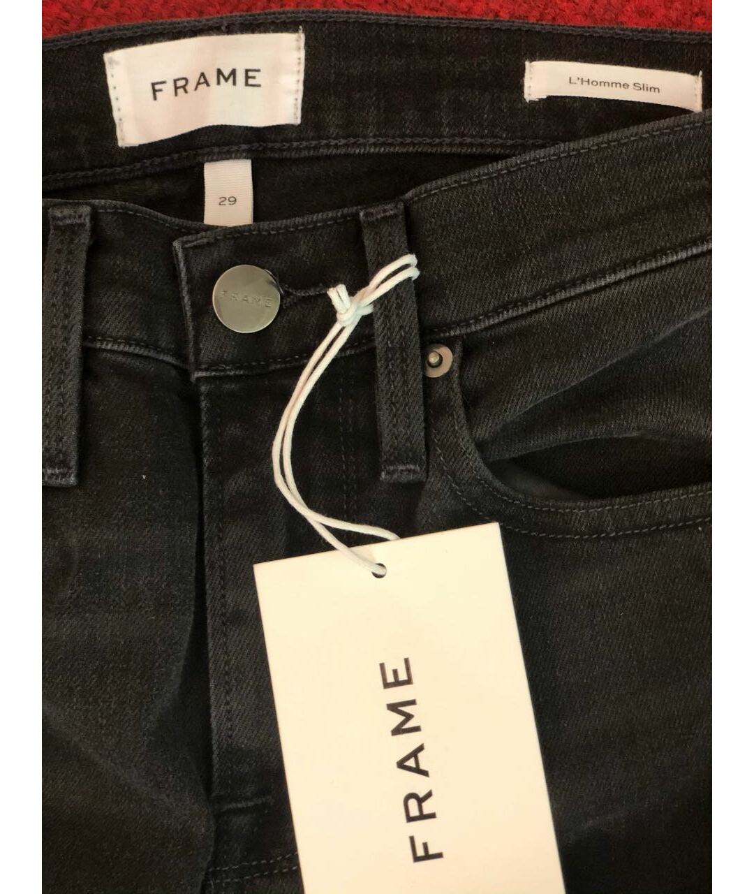 FRAME Антрацитовые хлопко-эластановые джинсы скинни, фото 5