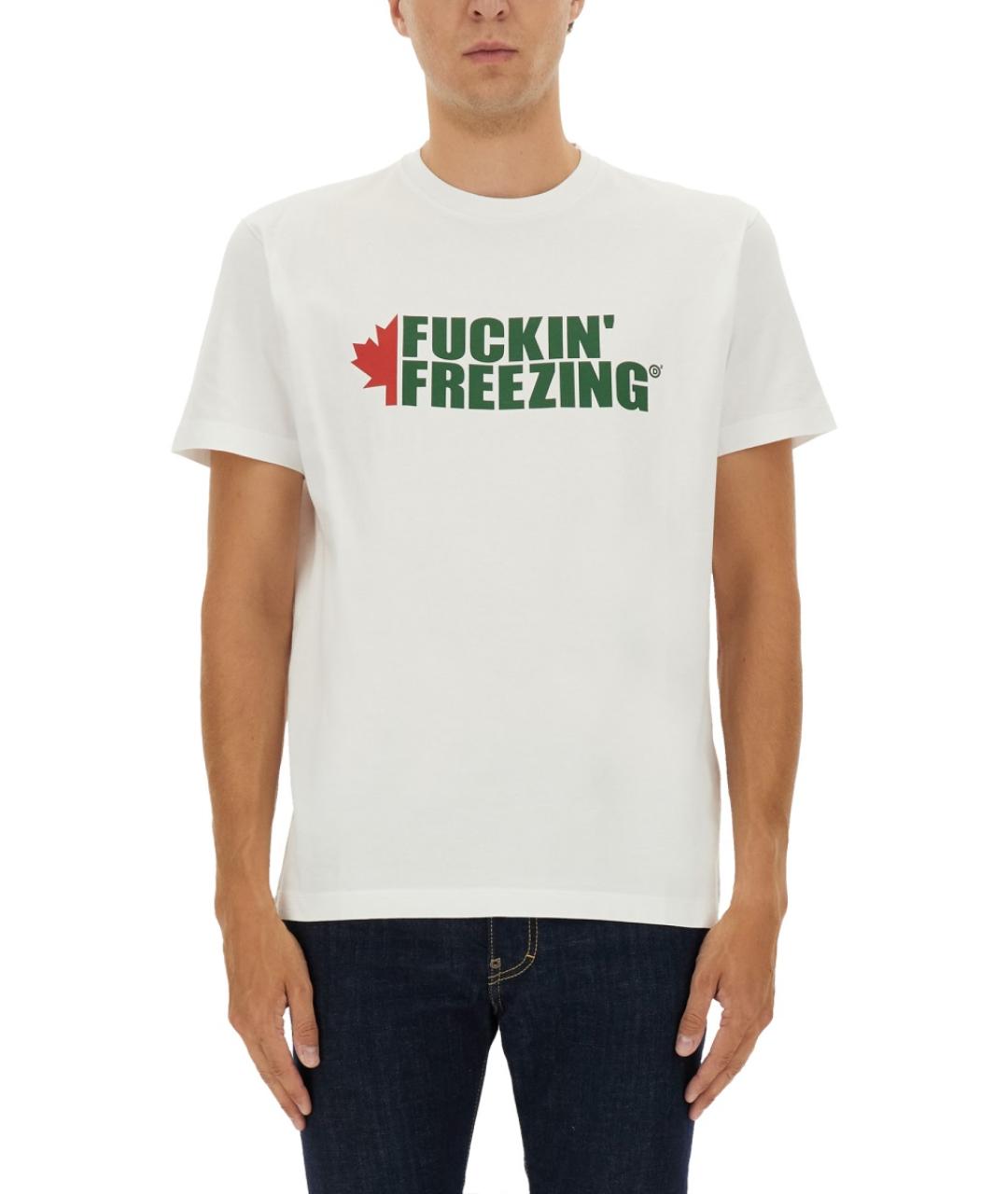 DSQUARED2 Белая хлопковая футболка, фото 2