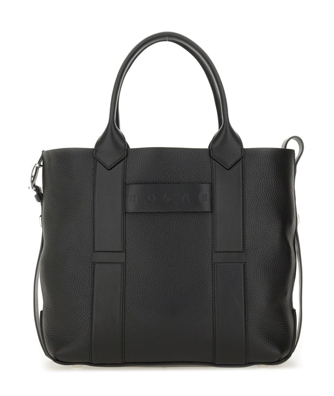 HOGAN Черная кожаная сумка тоут, фото 4