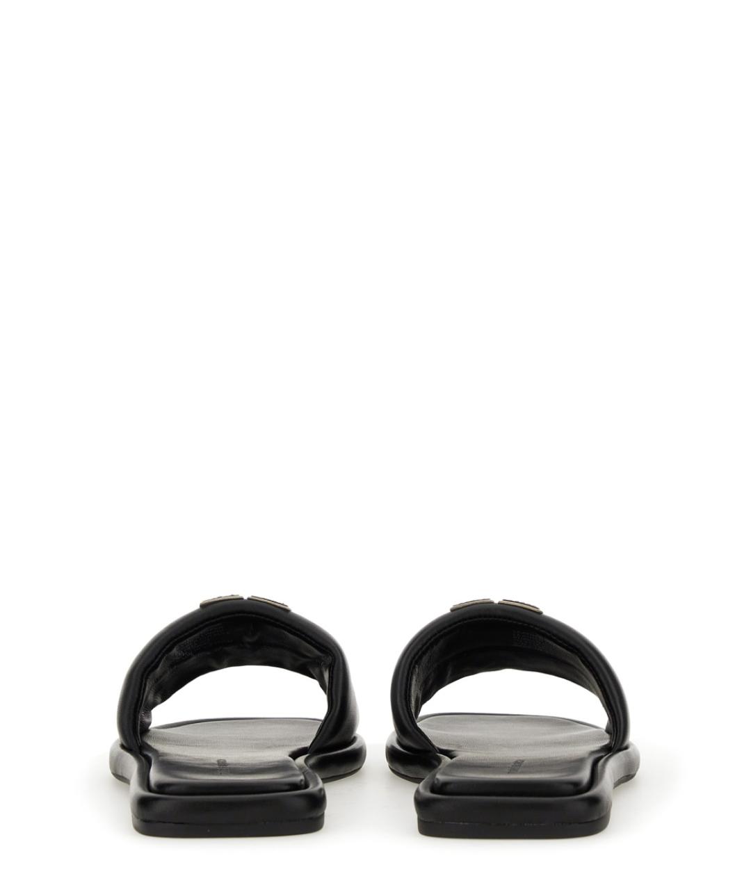 TORY BURCH Черные кожаные шлепанцы, фото 3