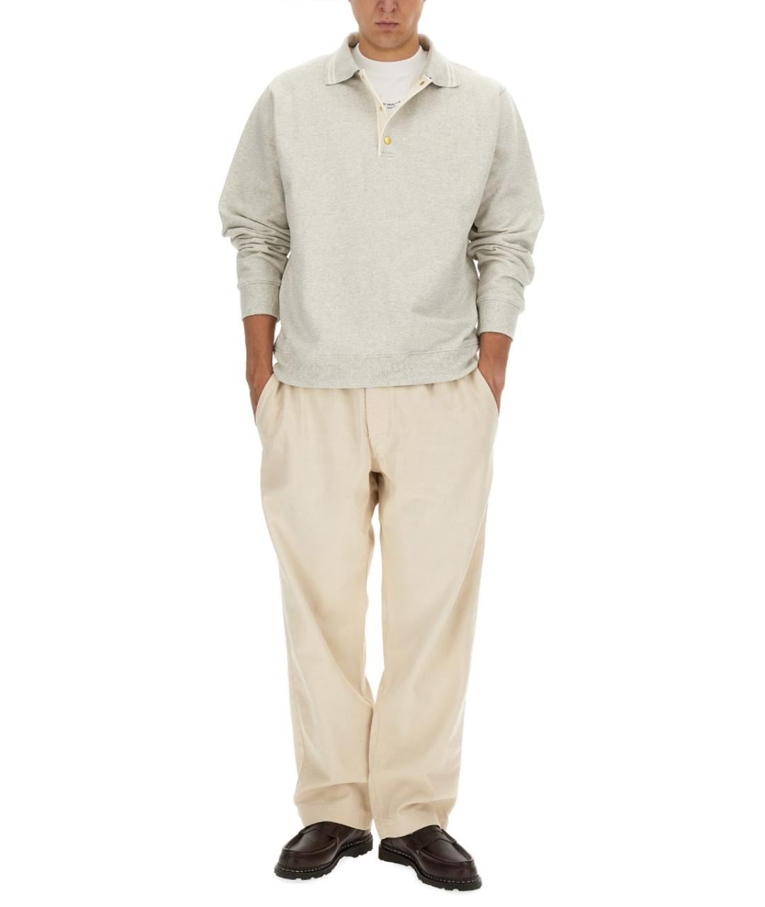 Drole de Monsieur Серое хлопковое поло с коротким рукавом, фото 2