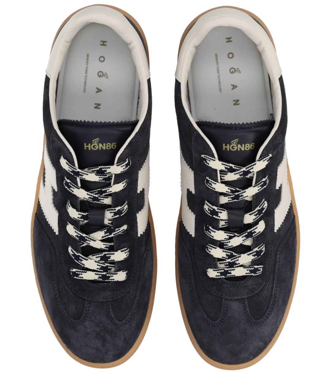 HOGAN Синие замшевые низкие кроссовки / кеды, фото 5