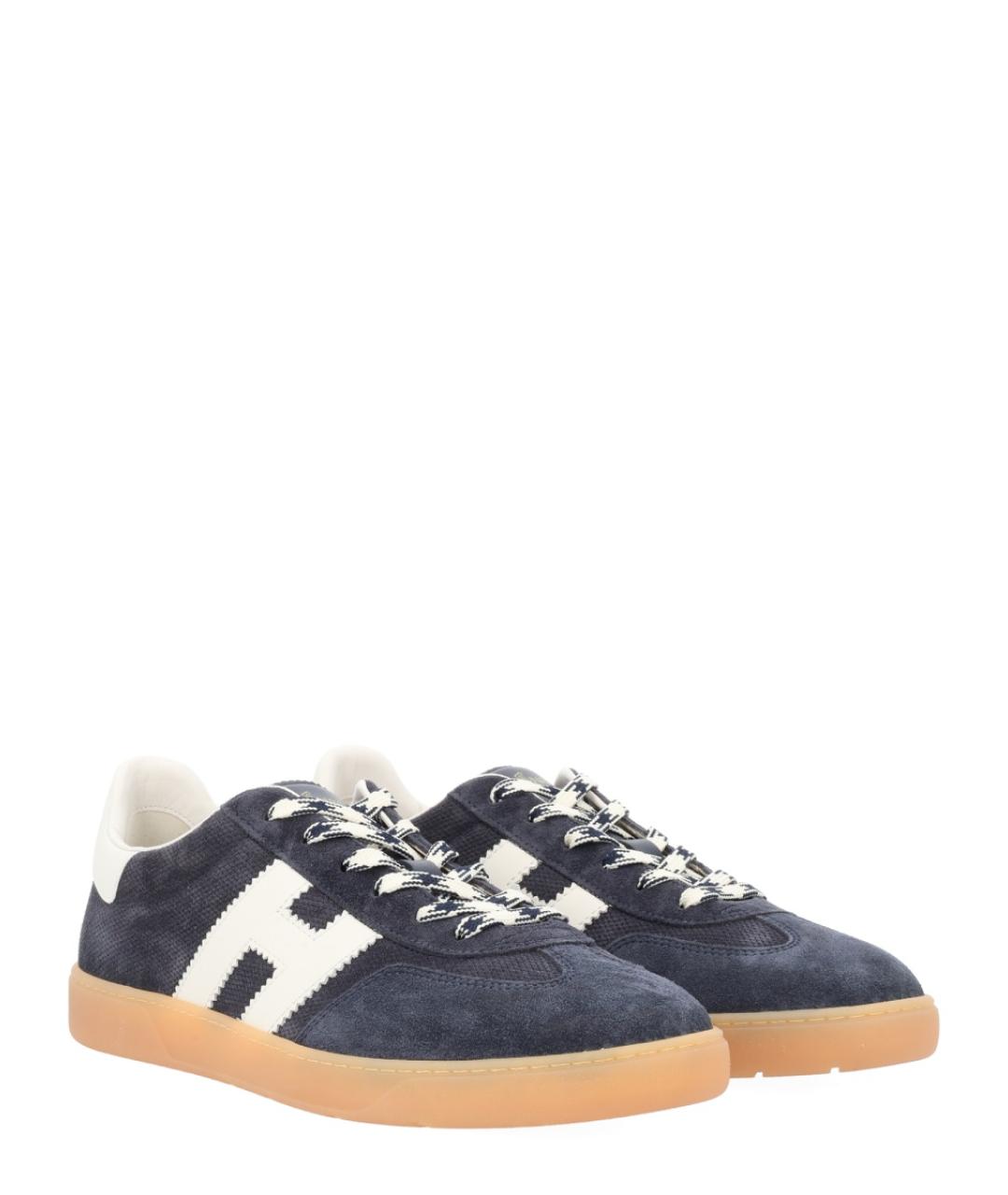 HOGAN Синие замшевые низкие кроссовки / кеды, фото 2