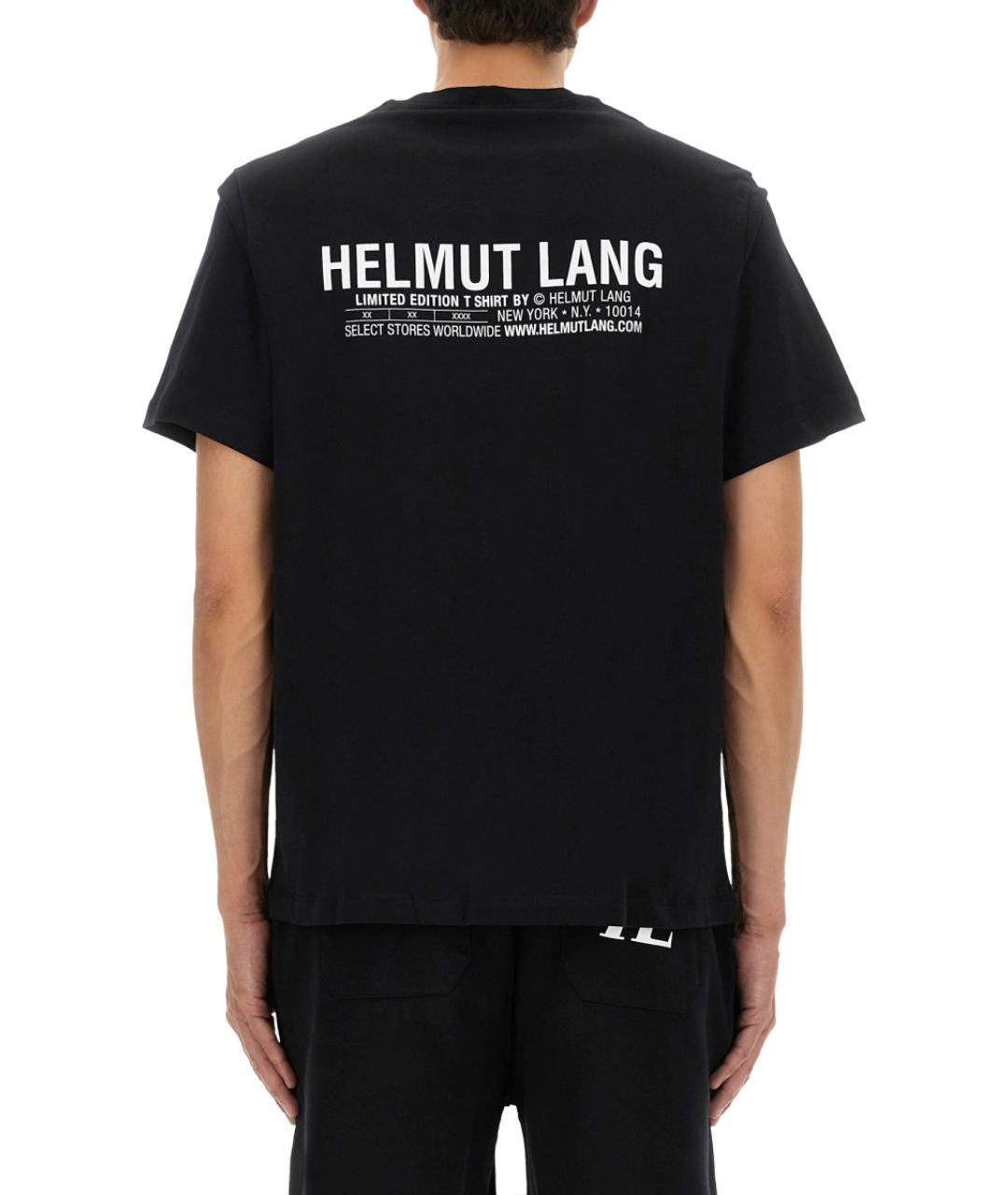 HELMUT LANG Черная хлопковая футболка, фото 3