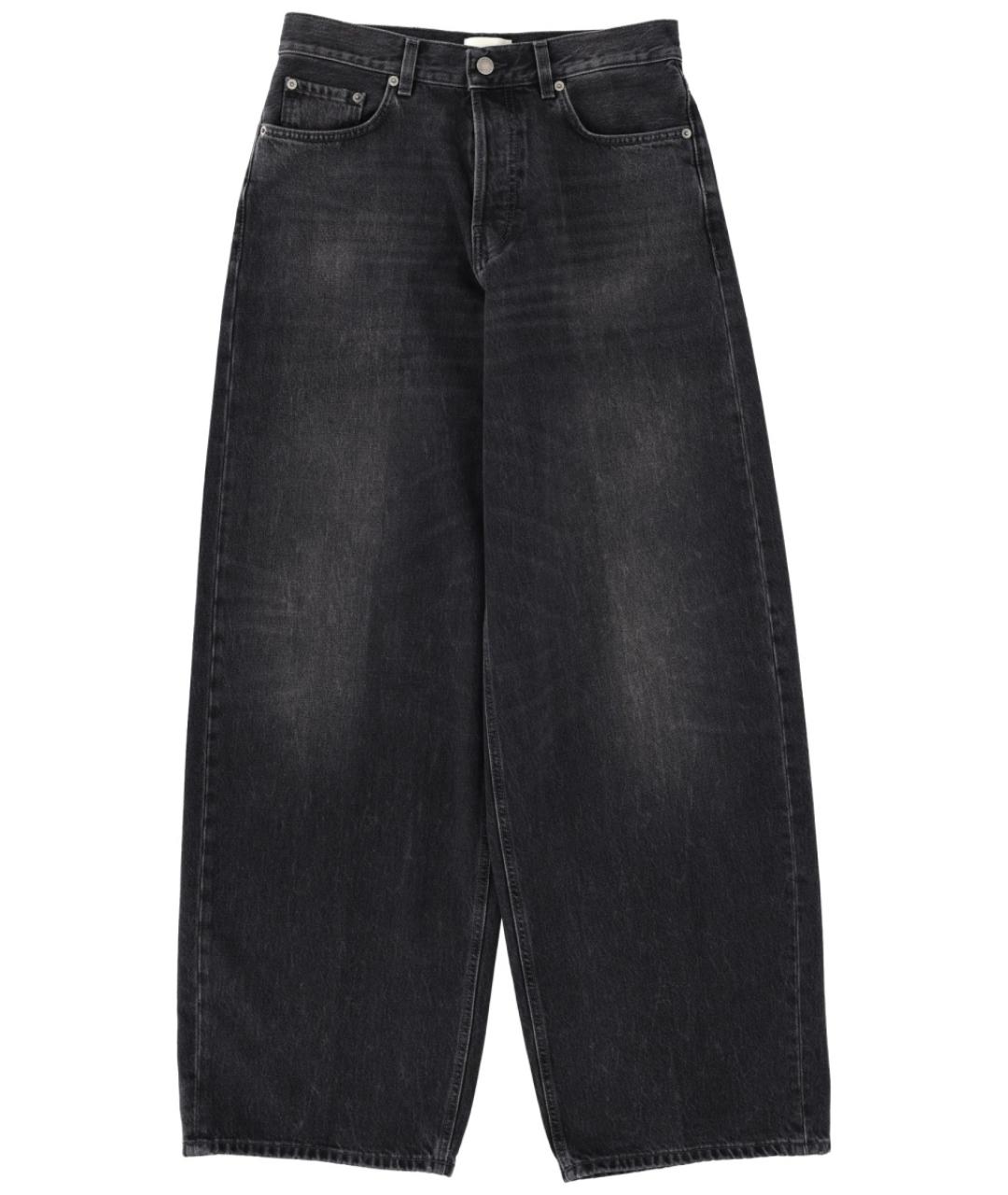 HAIKURE Черные хлопковые прямые джинсы, фото 1