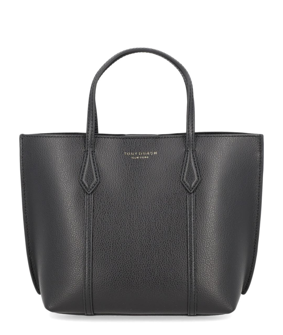 TORY BURCH Черная кожаная сумка тоут, фото 1