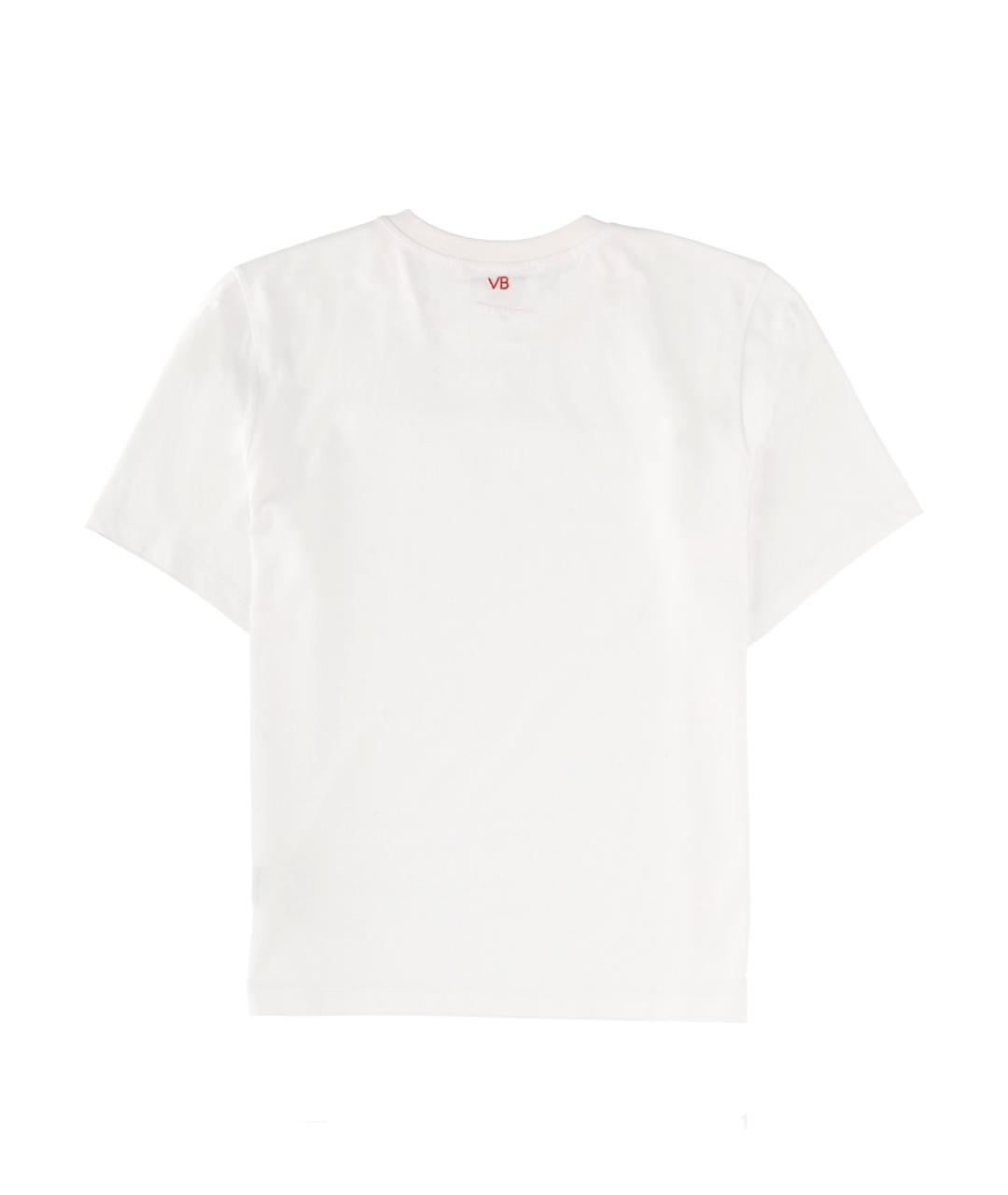 VICTORIA BECKHAM Белая хлопковая футболка, фото 2