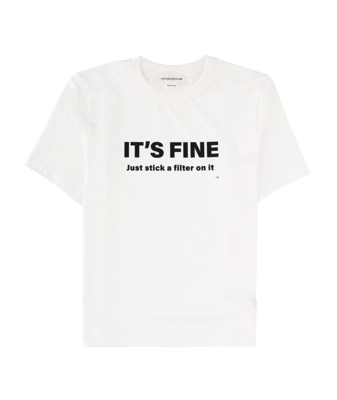 VICTORIA BECKHAM Белая хлопковая футболка, фото 1