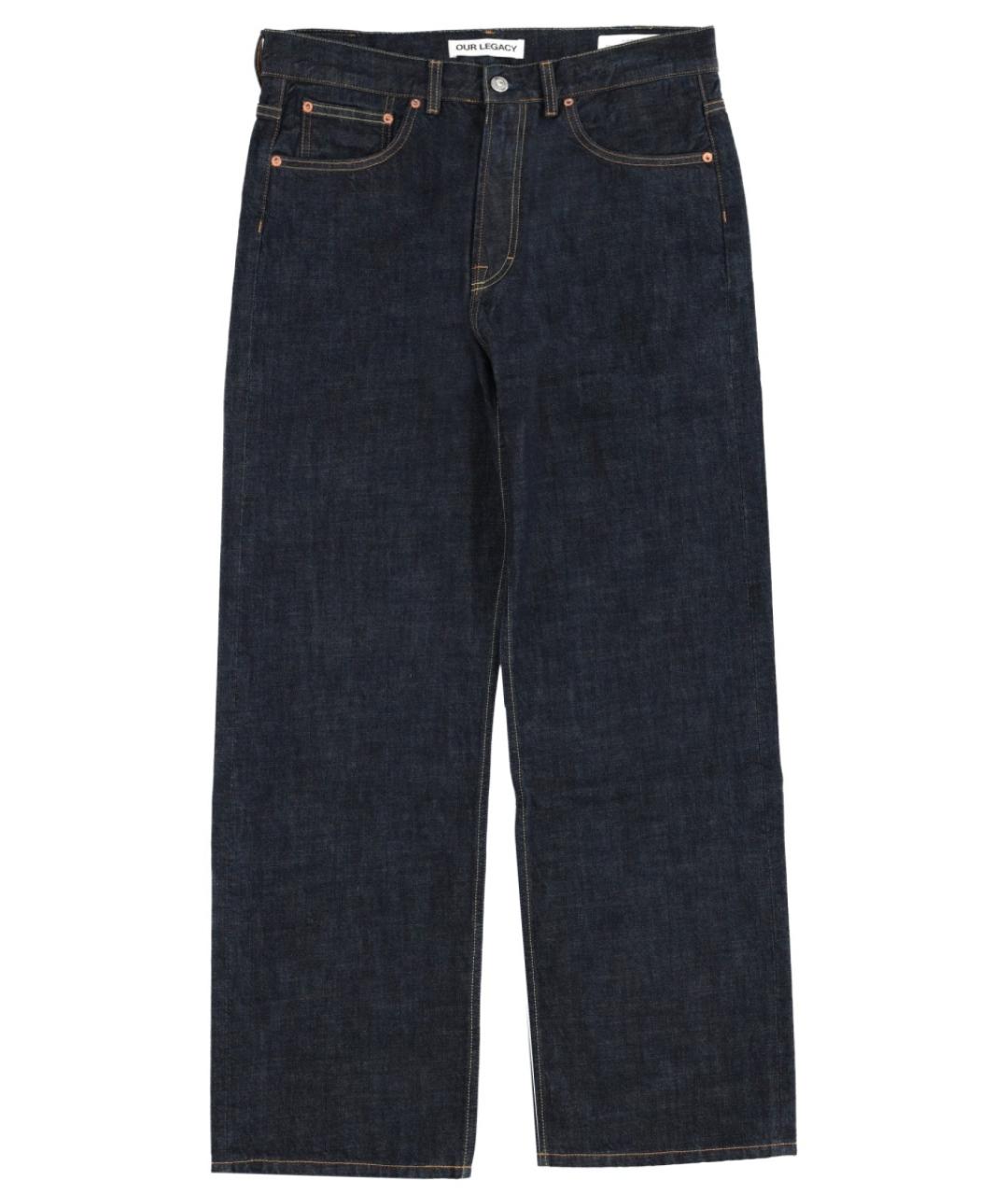 OUR LEGACY Синие хлопковые прямые джинсы, фото 1