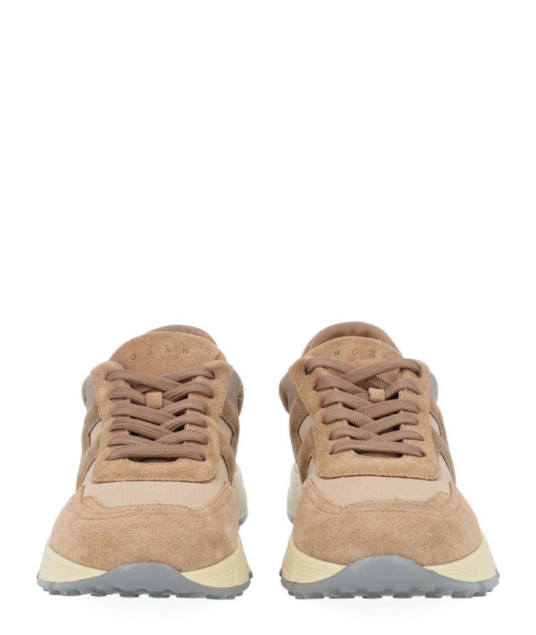 HOGAN Коричневые замшевые низкие кроссовки / кеды, фото 3