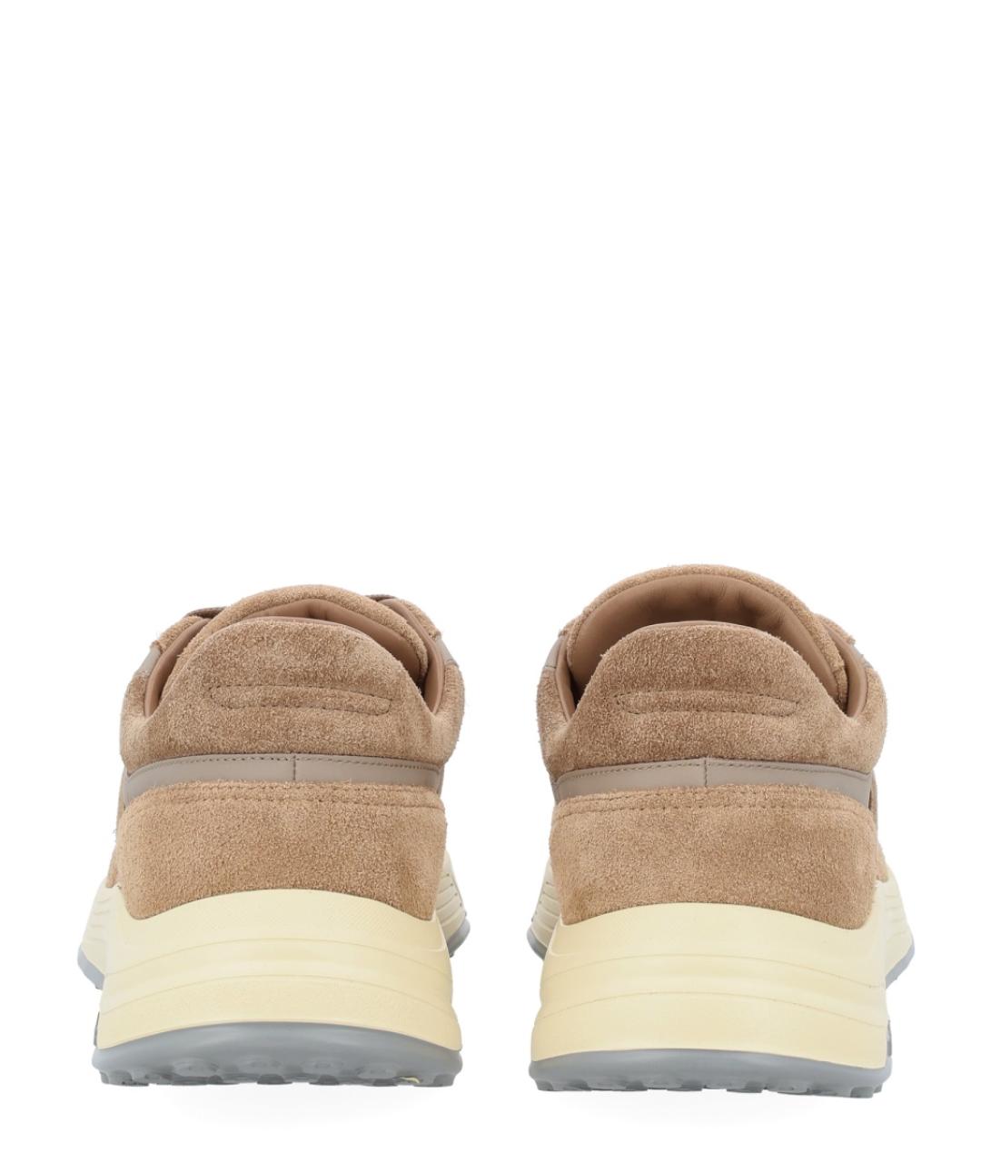 HOGAN Коричневые замшевые низкие кроссовки / кеды, фото 4