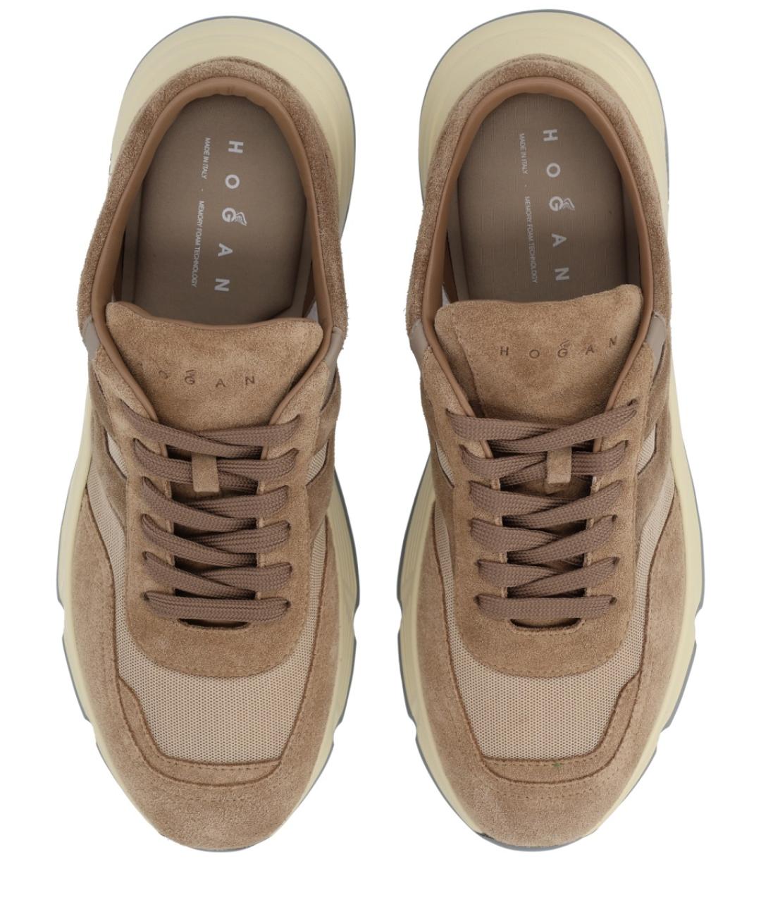 HOGAN Коричневые замшевые низкие кроссовки / кеды, фото 5