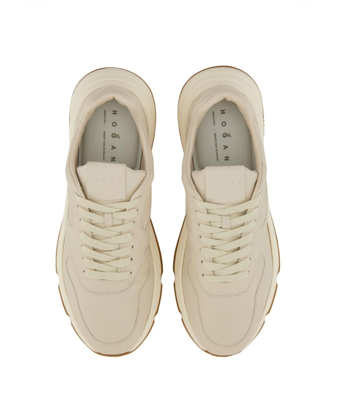 HOGAN Белые кожаные низкие кроссовки / кеды, фото 6