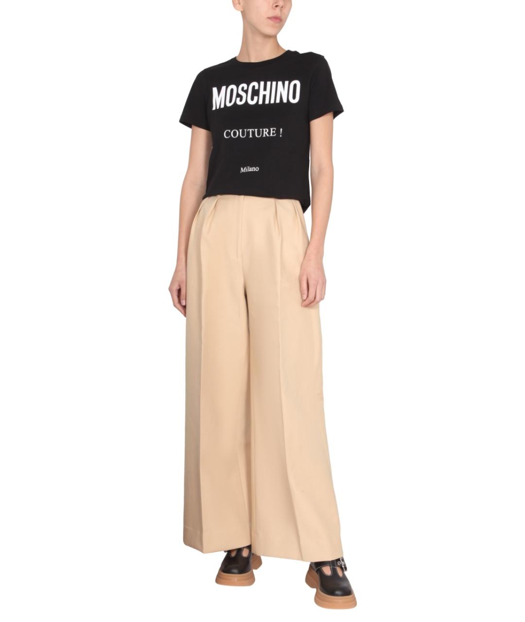 MOSCHINO Черная хлопковая футболка, фото 3