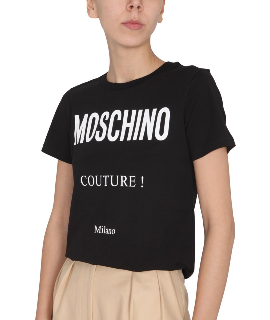 MOSCHINO Черная хлопковая футболка, фото 5