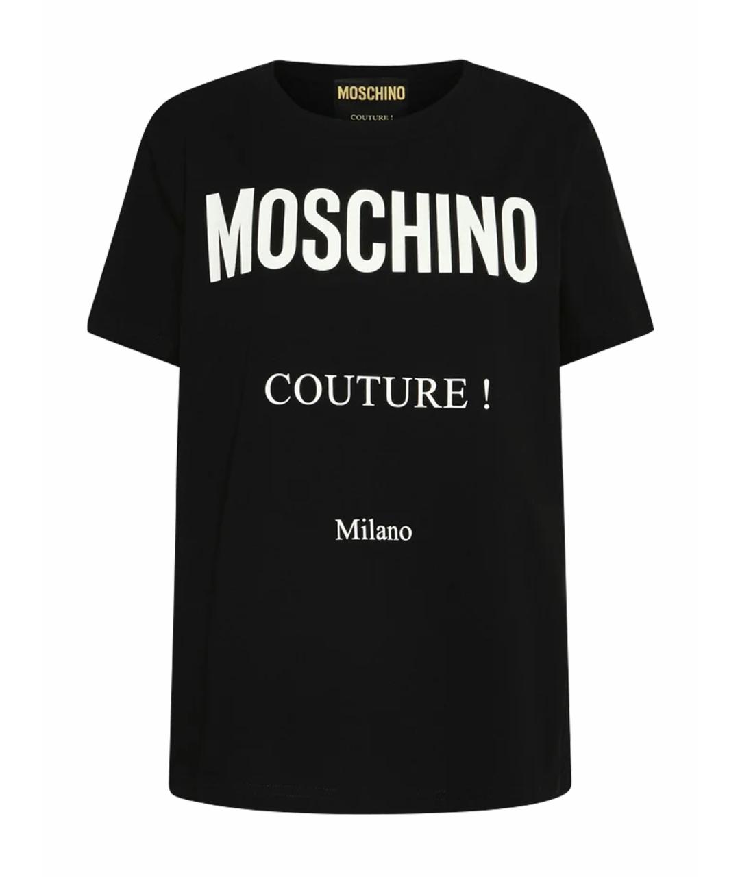 MOSCHINO Черная хлопковая футболка, фото 1