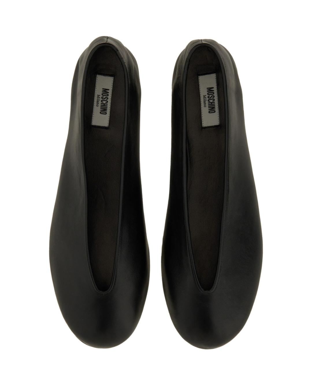 MOSCHINO Черные кожаные балетки, фото 6