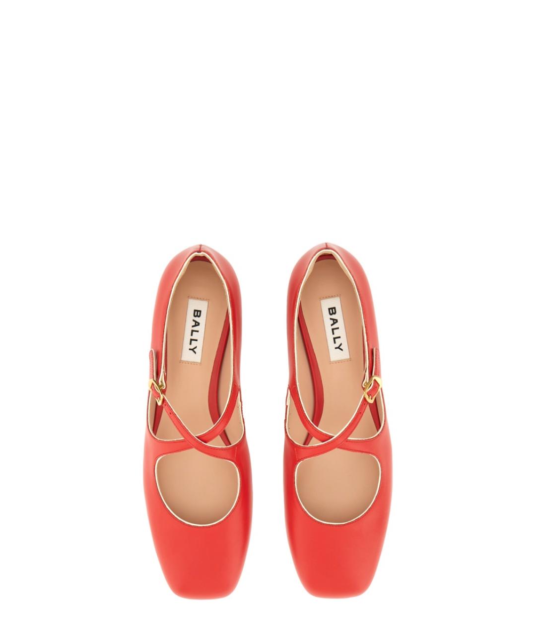 BALLY Красные кожаные балетки, фото 5