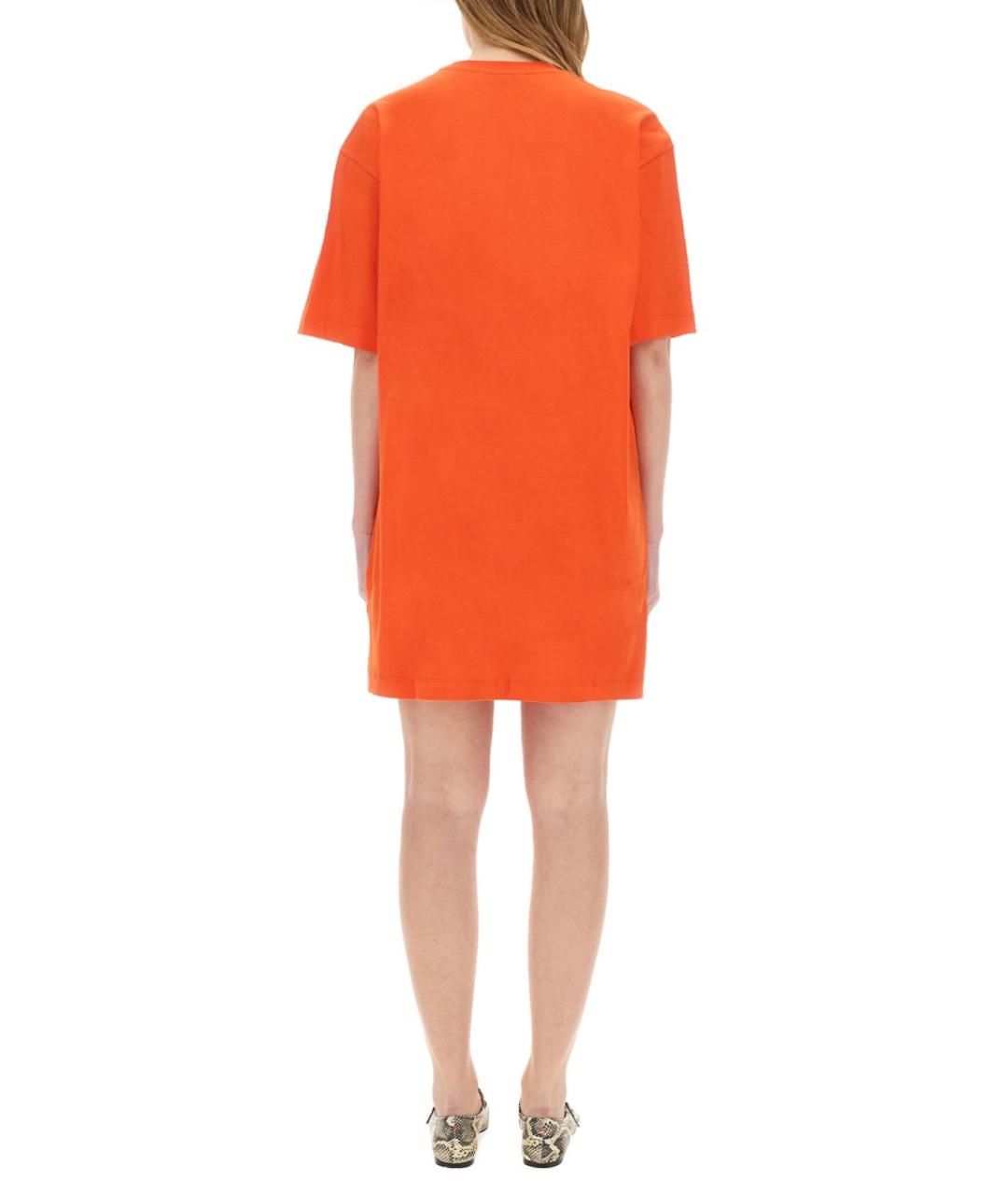 MSGM Оранжевое хлопковое повседневное платье, фото 4