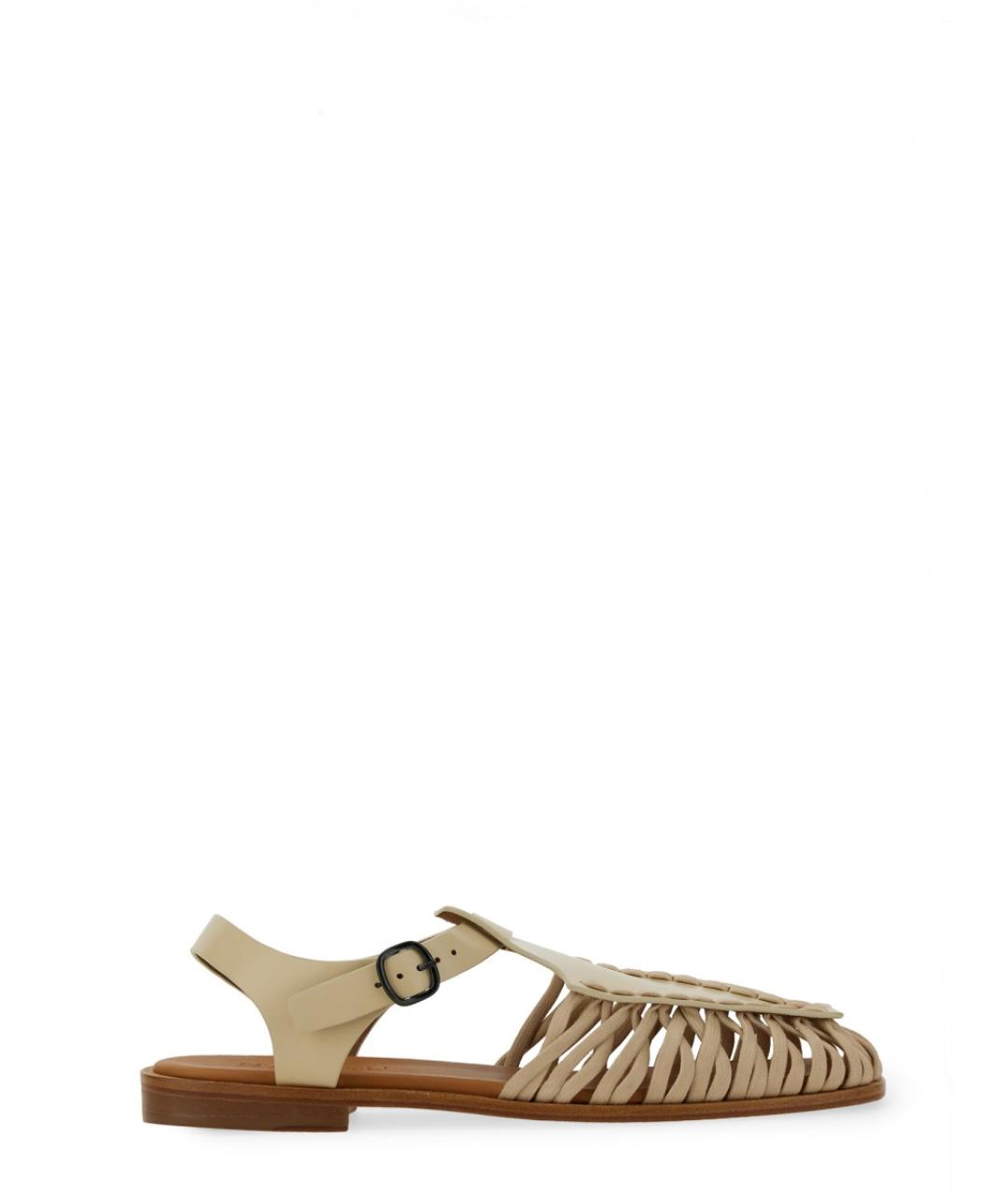 HEREU Белые кожаные сандалии, фото 1