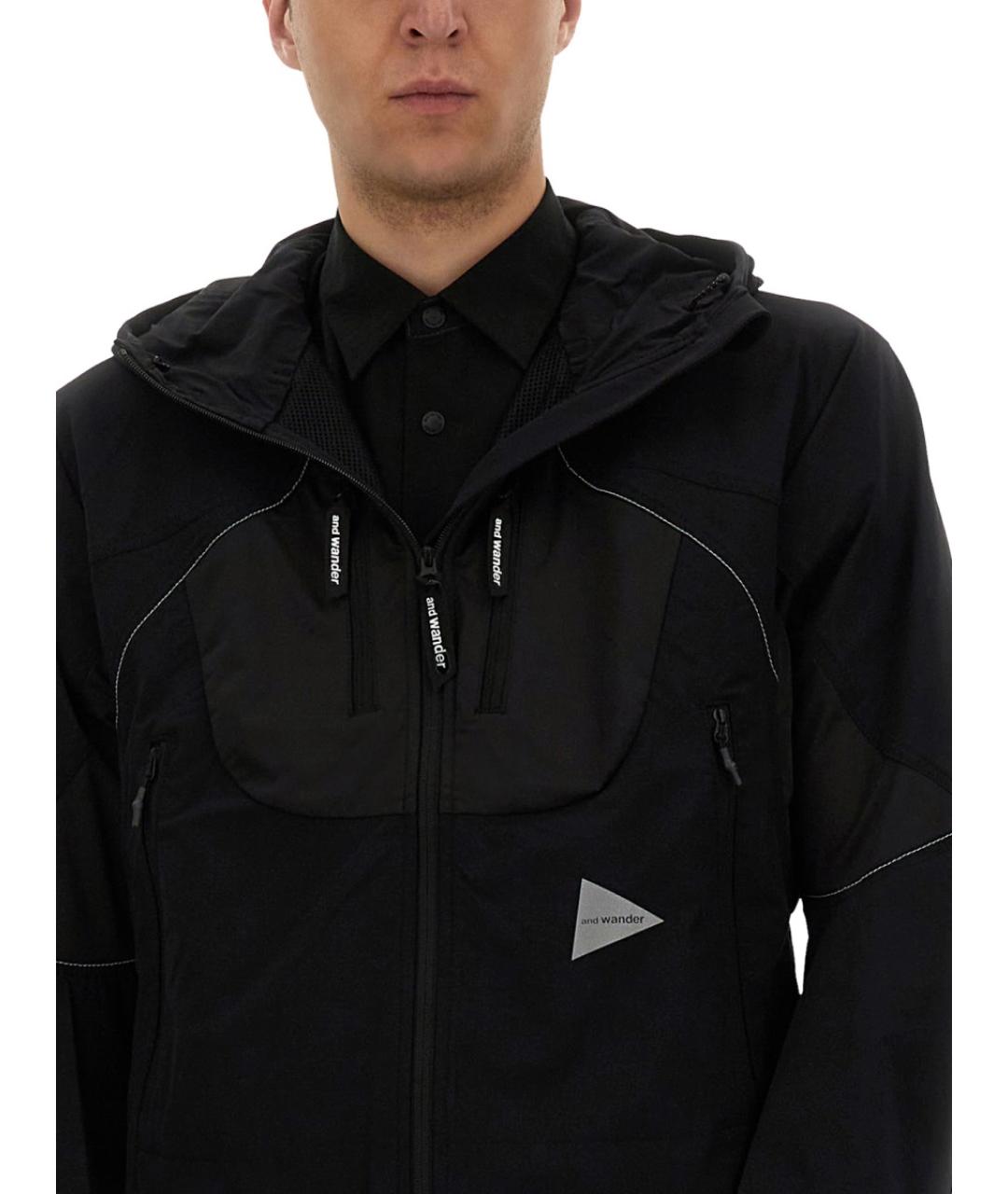 AND WANDER Черная полиамидовая куртка, фото 4