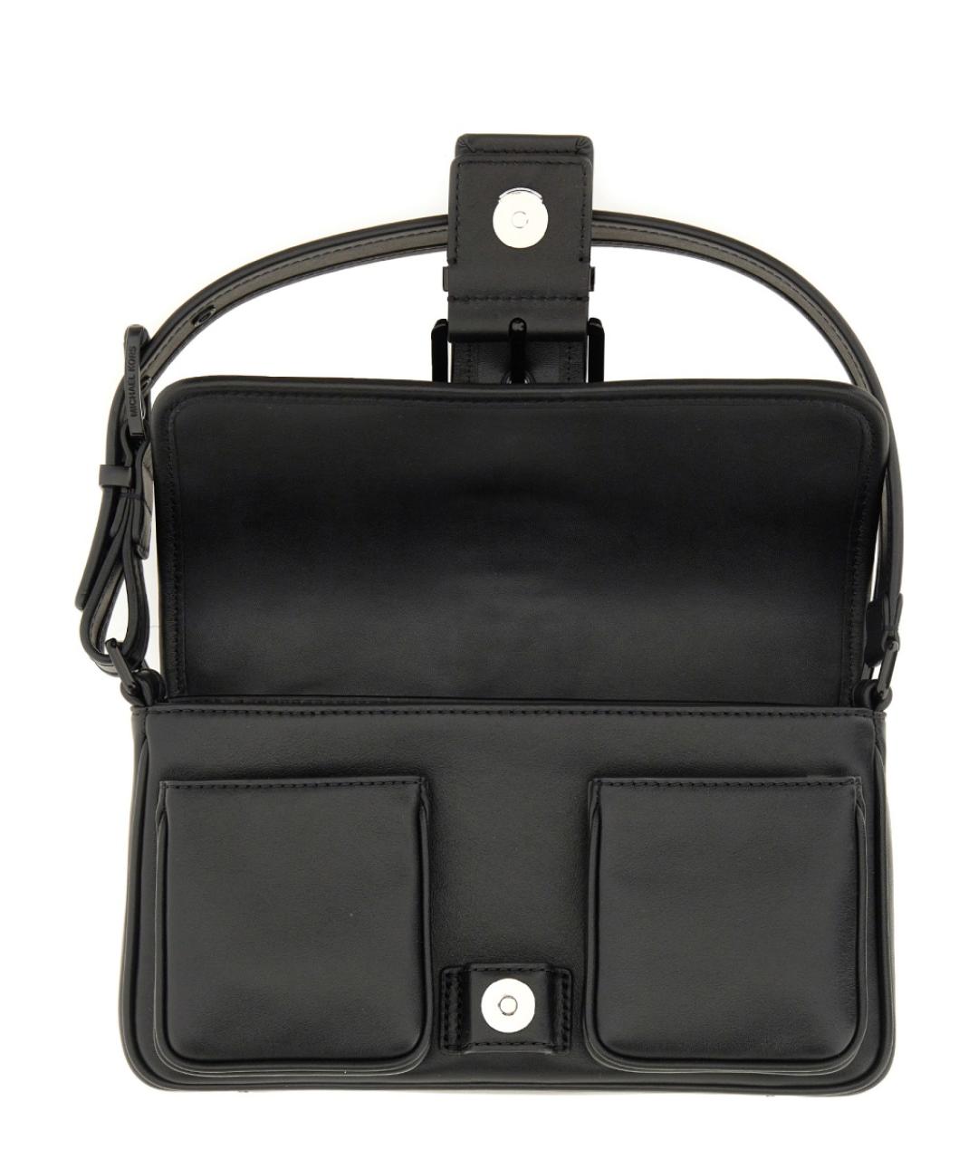 MICHAEL KORS Черная кожаная сумка через плечо, фото 3